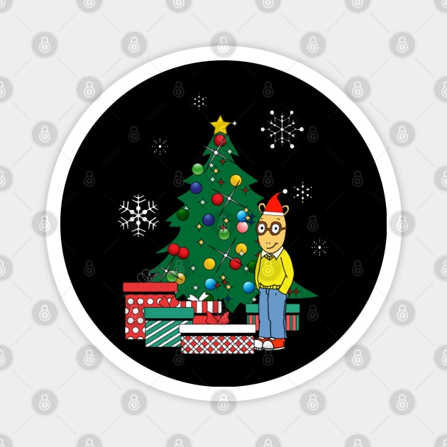 Arthur Around The Christmas Tree Magnet by squids_art